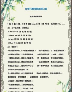​化学元素周期表口诀歌，32号元素周期表口诀？