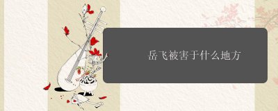 ​岳飞被害于什么地方