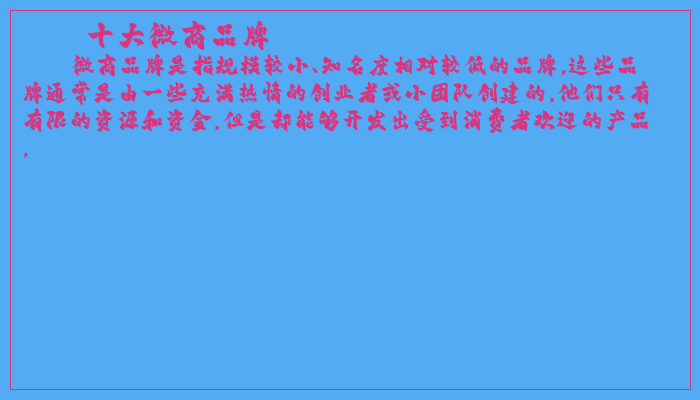 十大微商品牌