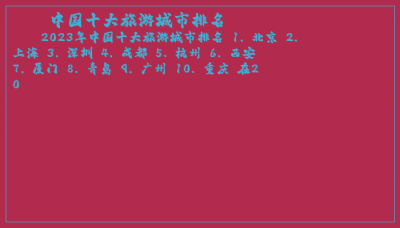 ​中国十大旅游城市排名