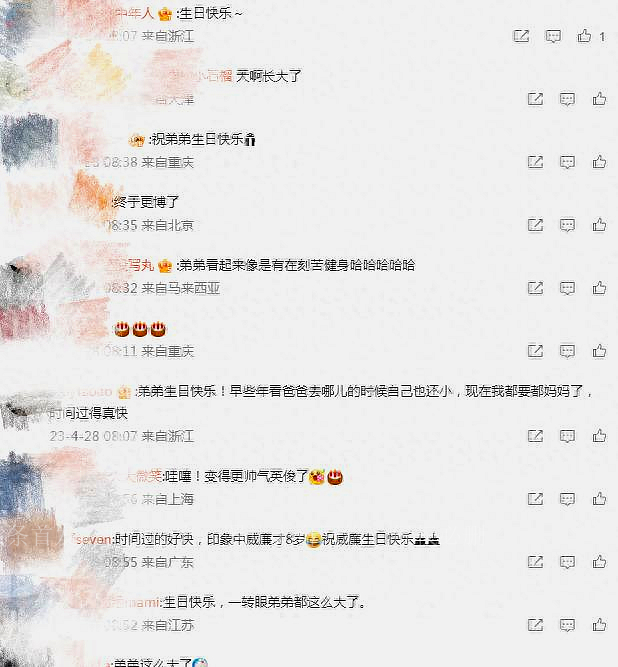 王中磊老婆为儿子威廉庆生，儿子长成大帅哥，超像爸爸