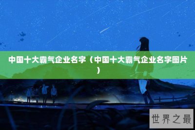 ​中国十大霸气企业名字（中国十大霸气企业名字图片）