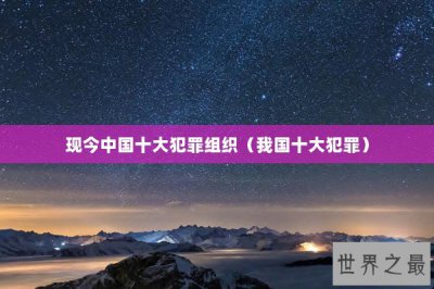 ​现今中国十大犯罪组织（我国十大犯罪）