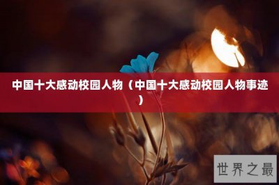 ​中国十大感动校园人物（中国十大感动校园人物事迹）