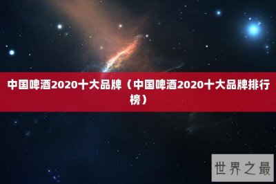 ​中国啤酒2020十大品牌（中国啤酒2020十大品牌排行榜）