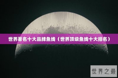 ​世界著名十大品牌鱼线（世界顶级鱼线十大排名）