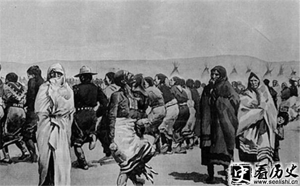 伤膝河大屠杀图片