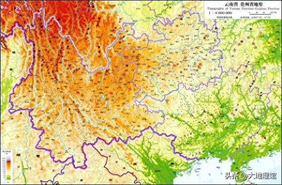 地图看中国四大高原：内蒙古高原、黄土高原、云贵高原、青藏高原