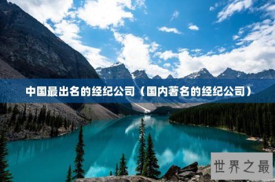 ​中国最出名的经纪公司（国内著名的经纪公司）