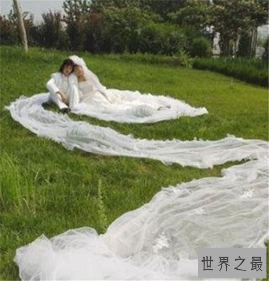世界最长婚纱,4100米的婚纱你敢想象么