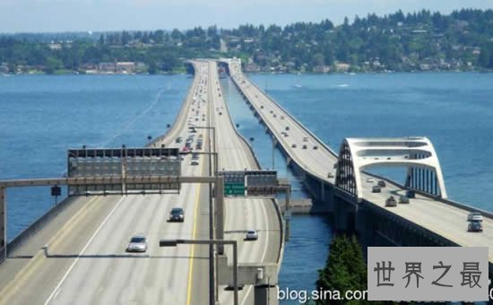 世界上最长的浮桥，华盛顿湖大桥(2350米)