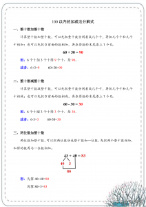 ​一年级数学下册：100以内加减法凑十法、破十法、借十法分解式