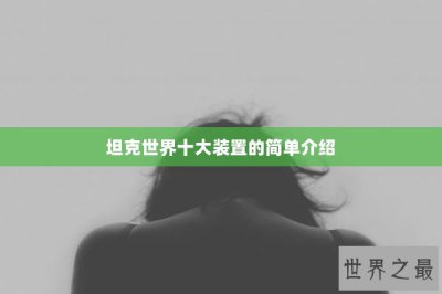 ​坦克世界十大装置的简单介绍