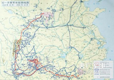 ​长征路线图(各路红军长征都经过了哪些省份?)