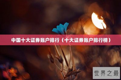 ​中国十大证券账户排行（十大证券账户排行榜）