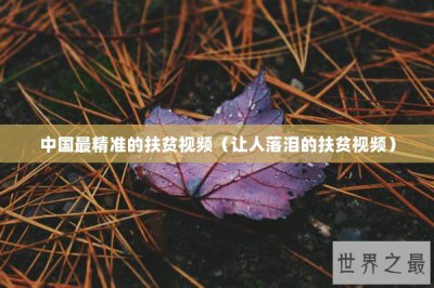 ​中国最精准的扶贫视频（让人落泪的扶贫视频）