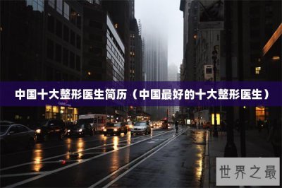 ​中国十大整形医生简历（中国最好的十大整形医生）
