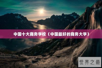 ​中国十大商务学校（中国最好的商务大学）