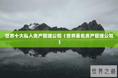 ​世界十大私人资产管理公司（世界著名资产管理公司）