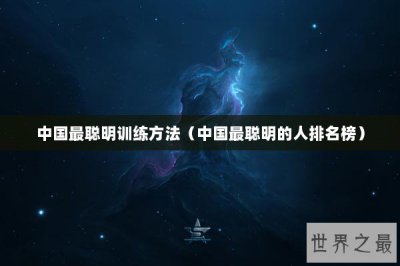 ​中国最聪明训练方法（中国最聪明的人排名榜）