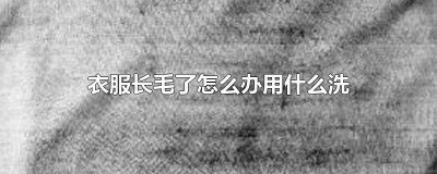 ​衣服长毛怎么洗掉 长毛的衣服用什么洗能洗掉