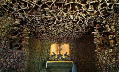 ​法国最恐怖的教堂,整间教堂都有人头骨堆砌而成阴气沉沉