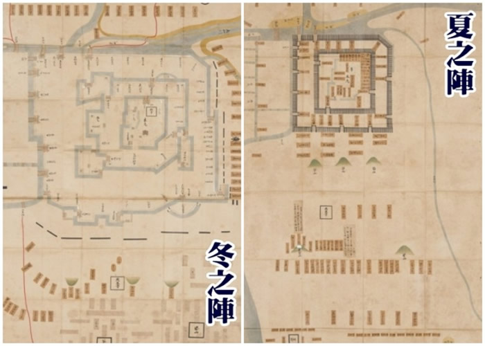 冬之阵与夏之阵的最古老军事部署图。