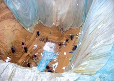 ​河南省驻马店市上蔡县2400年前郭庄楚墓积沙层成盗墓者噩梦