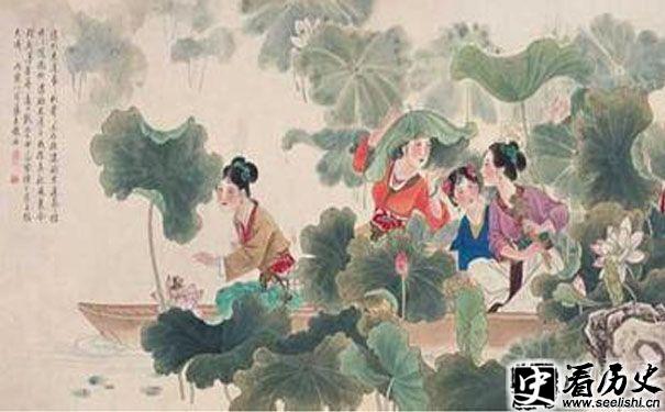采莲曲诗配画