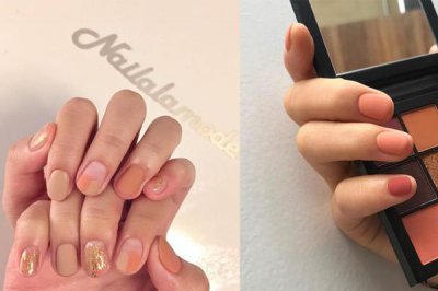 ​珊瑚橘色美甲图片 10款百搭显白珊瑚橘色美甲