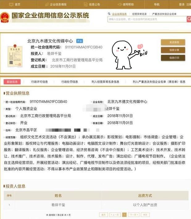 易烊千玺成立个人公司，看清注册时间后，网友：闷声干大事！