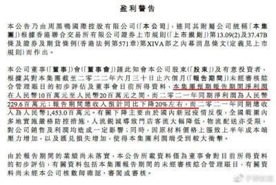 ​周黑鸭半年净利下滑91%，张宇晨2年开1535家加盟店，业绩仍不稳定