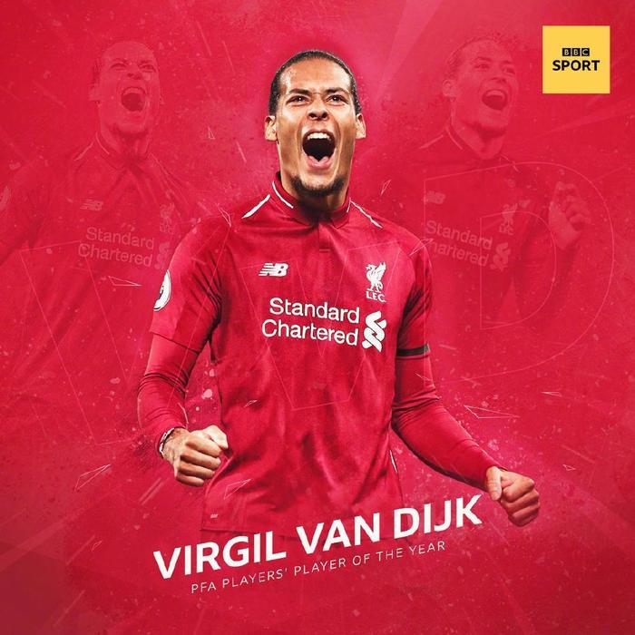 铁闸!范戴克当选PFA英超年度最佳球员