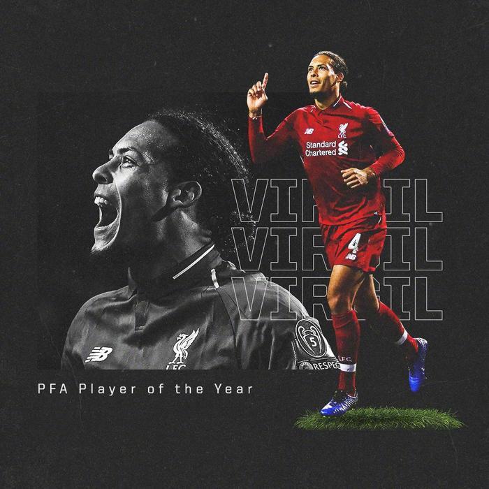 铁闸!范戴克当选PFA英超年度最佳球员