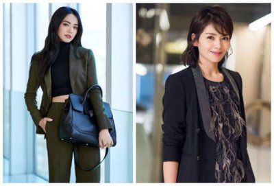 ​姚晨和刘涛罕见同框，穿同款吊带黑裙，同是70后，更喜欢谁的演绎