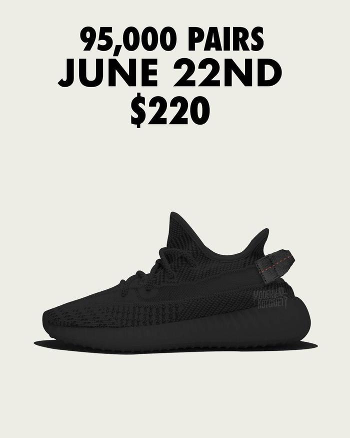 黑魂 YEEZY BOOST 350 V2 清晰实物有了，货量也曝光？？