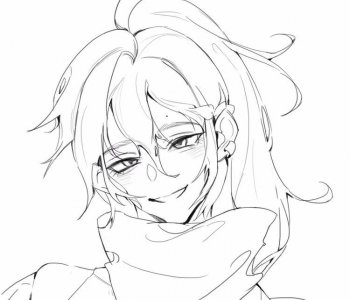 ​人物绘画，帅气的卡通男士线稿