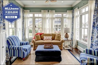 ​现代简约风天蓝色房间 彰显地中海风情