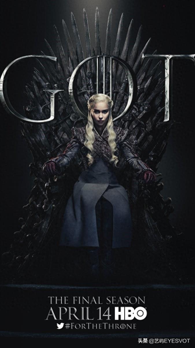 权利的游戏第8季20张海报完整版，皆坐铁王座，期待最终章