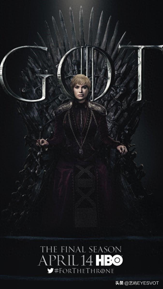 权利的游戏第8季20张海报完整版，皆坐铁王座，期待最终章