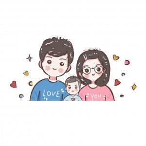 ​幸福美满的全家福卡通头像，超可爱