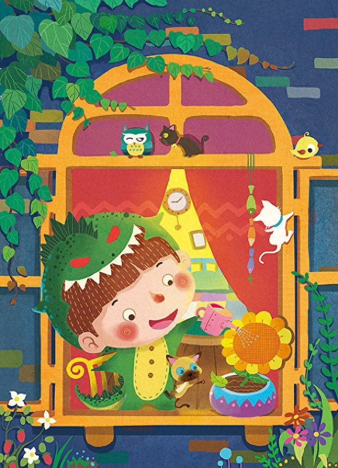 色彩丰富，形象可爱，一组超好看的森系插画作品