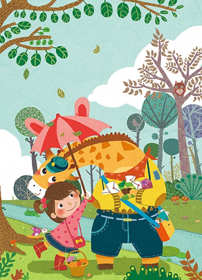 色彩丰富，形象可爱，一组超好看的森系插画作品