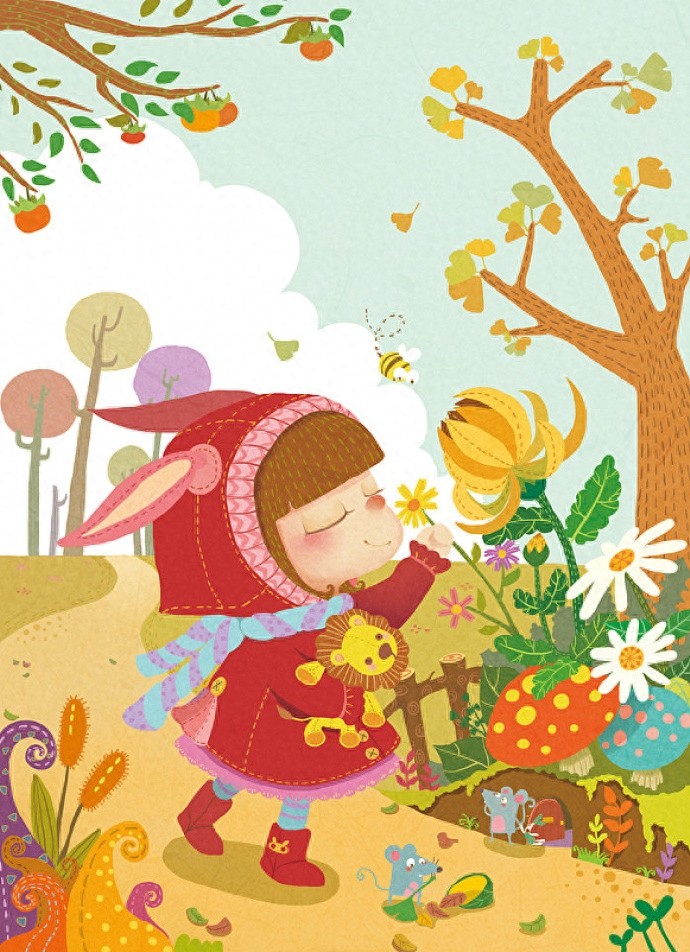 色彩丰富，形象可爱，一组超好看的森系插画作品